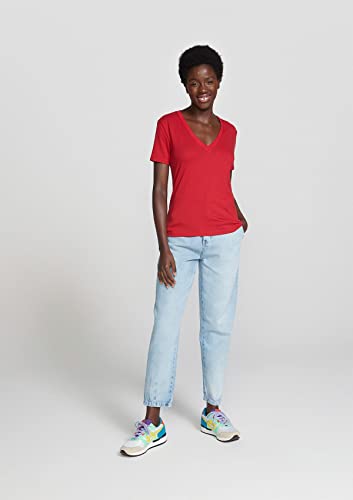 Blusa Básica Feminina Em Algodão Com Decote V