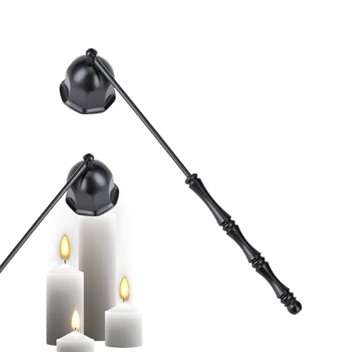 Jvjggag Ljussläckare | Klockformad långt handtag släckare | Långt handtag ljusveke snuffer | för inomhus utomhus hotell camping födelsedag semester fest