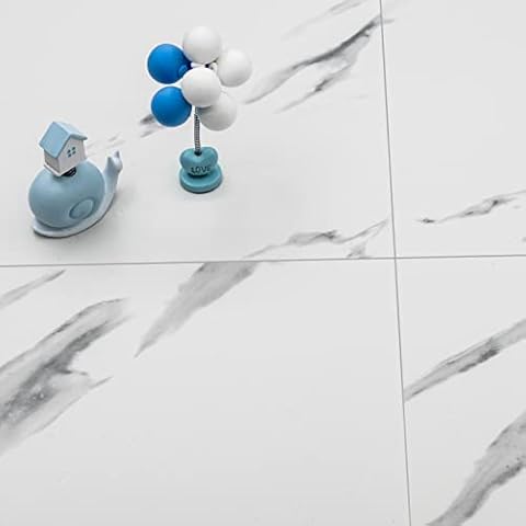 Self Adhesive Floor Tile Vinyl Flooring Marble Peel and Stick Waterproof for Kitchen Bathroom Bedroom Home Office PVC 30X30cm 10pcs Cover