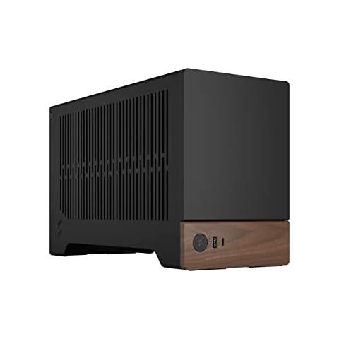 Fractal Design Terra Graphite - Wood Walnut Front Panel - Small Form Factor - Mini ITX Gaming case – PCIe 4.0 Riser Cable – USB Type-C - Anodized Aluminum Panels Cover