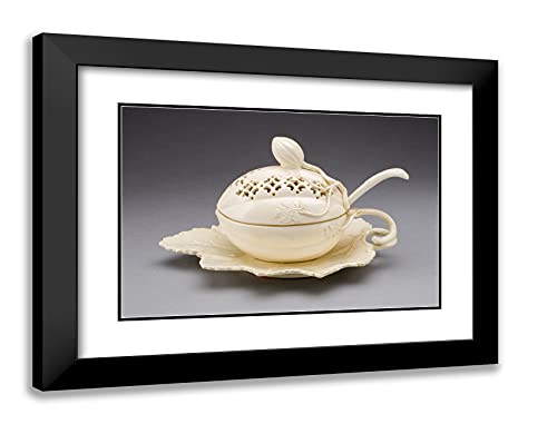 ArtDirect Artist Unknown 24x19 Black Modern Framed and Double Matted Art Print Titled Tureen and Stand with Ladle