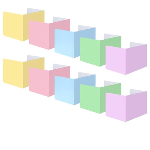 LDHHYH Lot de 10 Séparateur de Bureau Coloré, Cloison Bureau en Carton pour École et Bureau, Panneau de Confidentialité 40x30cm, 5 Couleurs Vibrantes