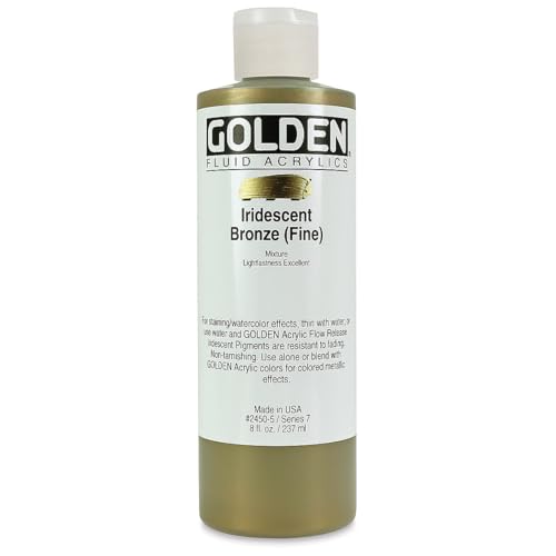 Golden Acrylic: Acrílico Fluido: 236ml. (Botella) Bronce Iridiscente (Fino)