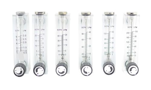 Débitmètre acrylique LZM-6T raccord laiton valve gaz 2-20LPM