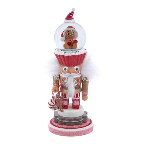 Kurt Adler 10-Inch Hollywood Gingerbread Nutcracker with Cupcake Water Globe
