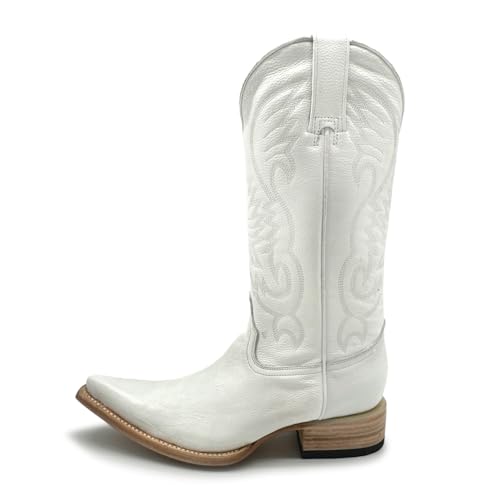 Men’s Genuine Leather Snip Toe Embroidered Boot2