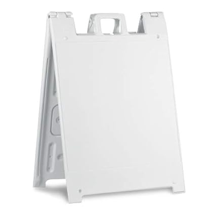 STOPSignsAndMore - Squarecade Portable Two-Sided A-frame Sign Holder - White - Fits Signs up to 24x24