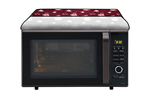 Image of Stylista Microwave Oven Cover for LG 20 L Solo MS2043DB Floral Pattern Red