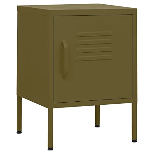 Petite armoire de rangement chambre table de chevet métal vert