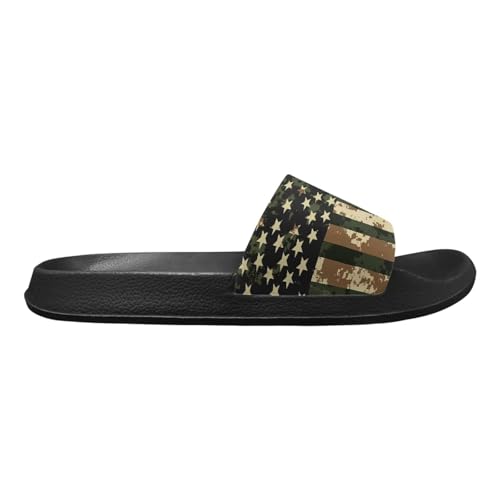 Women's Flag Print Shower Slippers Slide Flat Sandals Open Toe Beach Shoes for Indoor Outdoor3