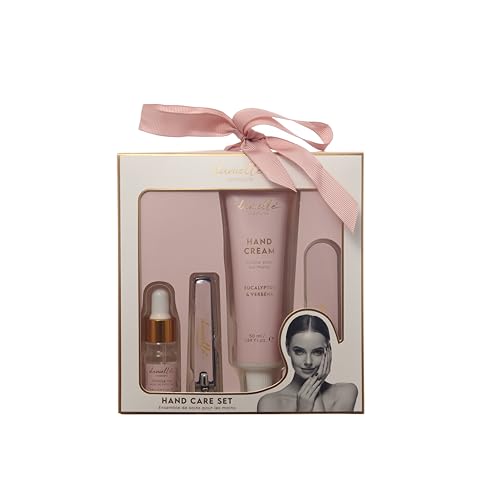 Coffret cadeau de soins des mains rose de qualité supérieure avec crème et lime