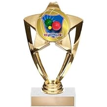 6" Gold Star Bocce Ball Trophies - Bocce Trophy Awards