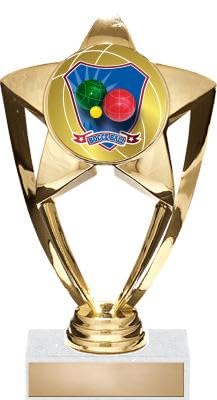 Crown Awards 6" Gold Star Bocce Ball Trophies - Bocce Trophy Award Prime