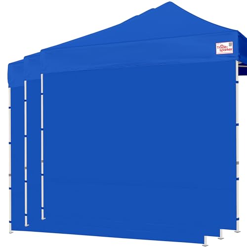 Image of Tradesparker 10x10 Pop Up Canopy Wall with Zipper, 86 inch Height Instant Canopy SunWall Tent Sidewalls for 10x10 Pop Up Tent,3 Pack Sidewall Only,Blue
