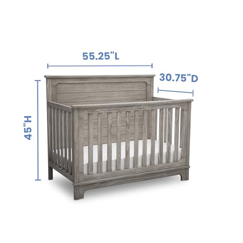 Delta-Children-Simmons-Kids-Slumbertime-Monterey-4-in-1-Convertible-Crib-Rustic-White Delta Children Simmons Kids Slumbertime Monterey 4 in 1 Convertible Crib Rustic White
