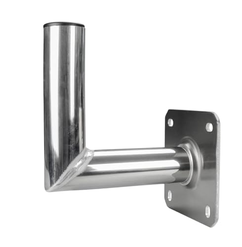 GALLUNOPTIMAL Aluminium Wandhalter 20 cm INKL Mastkappe für Satelliten-Schüssel | Satelliten-Anlage | SAT-Halterung | SAT-Antenne 200 mm