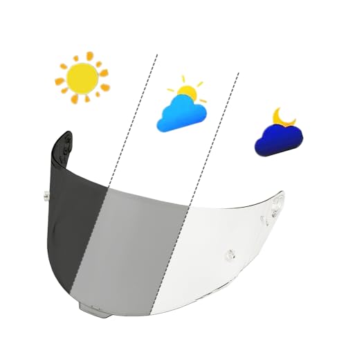 ANSUNDA Photochromic Helmet Visor Shield for TT-COURSE,UV Protection Motorcycle Helmet Visor Compatible with KYT TT-COURSE (Photochromic Clear)