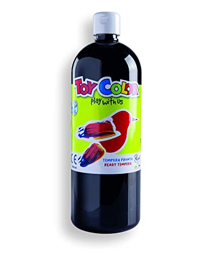 Pasuto Super washable Ready-mix paint | 1 Litre Bottle - Kids craft paint | Black