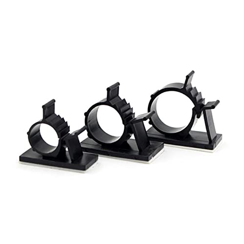 Vaguelly Clips Adhesivos Ajustables para Cables Juego de 10 Piezas, Sujetadores de Cables de Plástico para Escritorio y Pared Negro miniatura 1