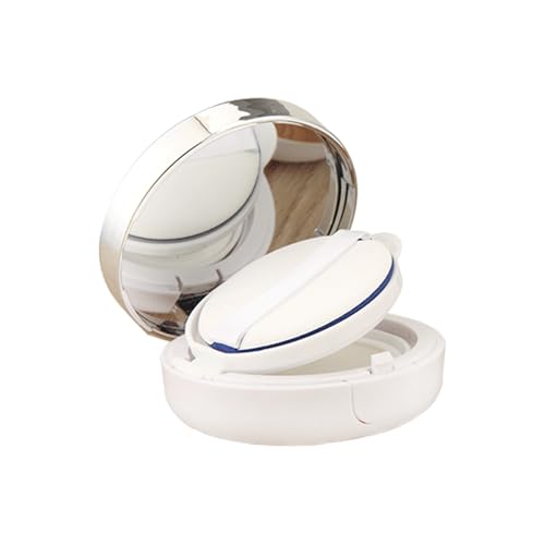 15g 0.5oz empty cushion foundation compact, luxurious white silver edge portable bb cream container dressing case