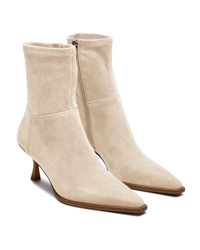 Coutgo Faux Suede Kitten Heel Boots