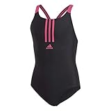 Glatte Oberfläche adidas Mädchen Badeanzug Fit, Black/Real Magenta, 128, FL8677