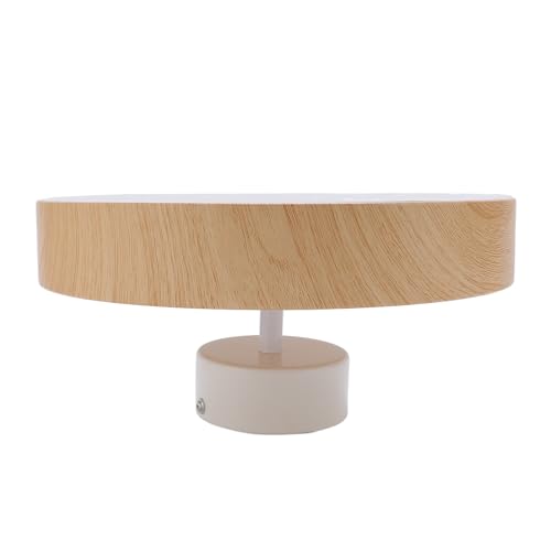 Plafonnier LED moderne rond en PC effet bois avec télécommande - 4