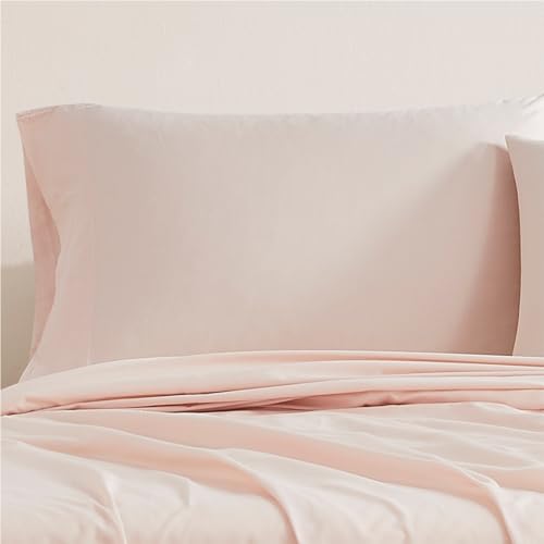 Image of Linen Closet Luxury Cotton 144 Thread Count Organic Cotton Standard Pillowcases, Set of 2, Light Pink