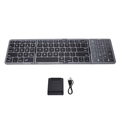 Teclado bluetooth plegable con panel táctil de tamaño completo para tableta y móvil