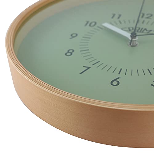 PRIM Organic Retrospect-B Wall Clock without Ticking Noises Made of Wood, Green, Klein/Normal - Image 3
