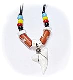 hai zahn größe  Hejoka-Shop Haizahn Kette Hai Zahn Haifischzahn ca. 15 x 15 mm. Surferkette mit Perlen und farbigen Bone BRAUN, schwarzes Band