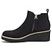 Athlefit Women's Wedge Chelsea Boots Platform Lug Sole Elastic Short Black Ankle Booties Size 9