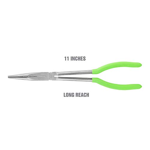 Oemtools 22621 11 Inch Long Nose Pliers | Great Automotive & Electrician’s Repair Tool | 11 Inch “Needle Nose” Pliers For Delicate Or Difficult-To-Reach Pieces | Heat-Treated Steel | Green #TOP1