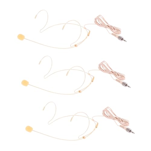 ERINGOGO 3pcs Headset Microphone Vocal Condenser Mic for Voice Amplifier Portable Mic Comfortable Headwear Design