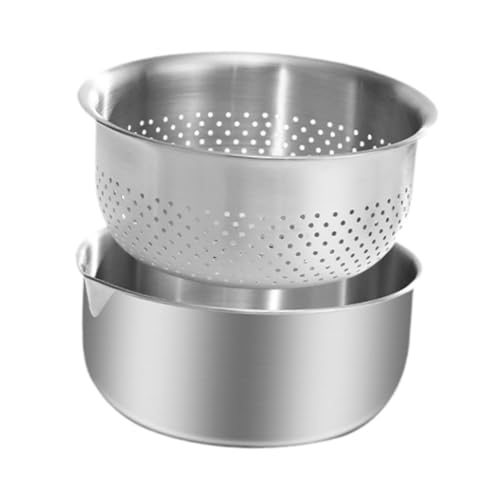 Set di cestello scolapiatti e lavabo, in acciaio inox, compatto, colino per frutta e verdura, con cestello rimovibile per uso in cucina, taglia S (17 cm), piccolo