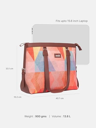 Image of ZOUK Office Bag | Stylish Bags for Office Use | Laptop Bag 15.6 inch | Stylish Tote for Office Use | Purse for Women | Vegan Leather Handbag | Daily & Travel Use |