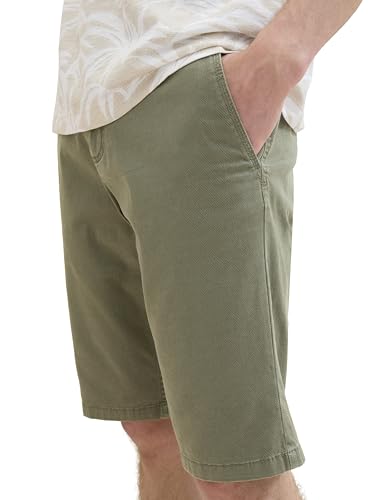 TOM TAILOR Herren 1040223 Slim Chino Bermuda Shorts mit Stretch, 34670 - Olive Structure Print, 29 – Ansicht 6