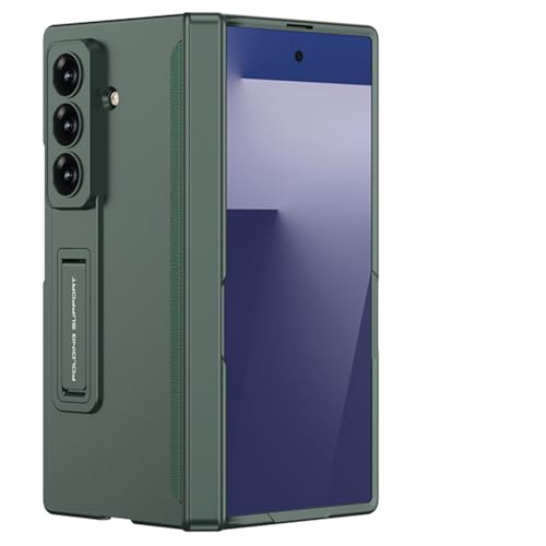 Coque Samsung Galaxy Z Fold 7 vert avec béquille et protection charnière