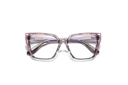 Image of JOLLYNOVA Blue Light Blocking Glasses Women TR90 Fashion Gradient Eyeglasses Frame Anti UV Glare Oversized Computer Glasses