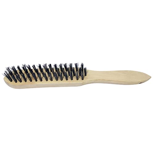 Image of TIMCO 3SBSS Wooden Handle Scratch Brush-Stainless Steel-3 Rows, Light Brown