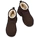 TEMOFON Womens Snow Mini Boots: Genuine Suede Leather Heights Platform Ankle Boots - Winter Warm Fur Lined Anti-Slip Fashion Booties Brown Size 8
