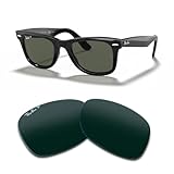 Ray-Ban Original Wayfarer RB2140 901/58 50M Crystal Green Polarized Replacement Lenses for Men for Women +Bundle with Accessory Eyewear Kit