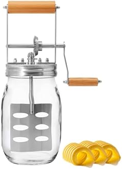 Butter Churner – Make Fresh Homemade Butter in 10 Minutes | Glass Jar with Stainless Steel Paddle | 32oz Hand Crank Butter Maker | Easy to Use & Clean | Great for DIY & Family Kitchen Fun