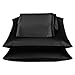 2 Pieces of 350TC Solid Black Soft Silky Satin Pillow Cases King Size