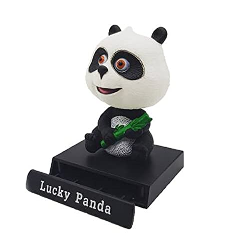 Image of AUGEN Super Hreo Panda Action Figure Limited Edition Bobblehead with Mobile Holder for Car Dashboard, Office Desk & Study Table (Pack of 1)(Plastic)