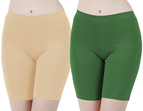 Image of Buy That Trendz Cotton Lycra Tight Fit Stretchable Cycling Shorts Womens | Shorties for Active wear /Exercise /Workout /Yoga /Gym /Cycle /Running Red Grey Combo Pack of 2