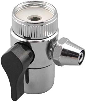 PureSec Sink Faucet Diverter Valve(Black Lever type) with M22(≈22mm) Inner Threaded Swivel Collar and 3/8 inch Single Way Outlet for Countertop&undersink Water filtration System