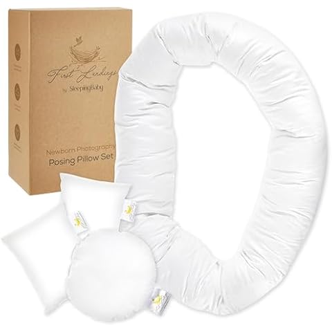 First Landings Newborn Photo Props 4-Pack Posing Pillows - Baby Photoshoot Props for Infant Boy or Girl - Baby Announcements Ideas, Gender Neutral Baby Stuff (Photography Pillow Set) Cover
