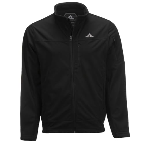 Pnuma Outdoors Garrison Jacket, Windproof & Water-Resistant, Fleece Lined, Polygiene Odor Control, Black (GA-JK-MT)