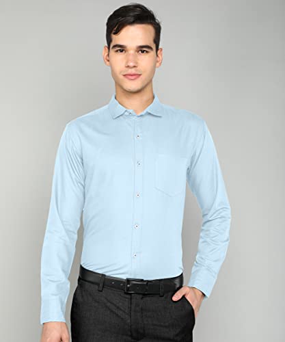 Image of MILDIN Men's Pure Cotton Striped Printed Shirt with Spread Collared Neck Full Sleeve Curved Hemline Button Closure and Regular Fit | Shirt for Man